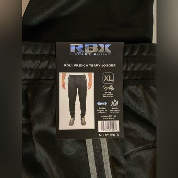 RBX Mens Poly French Terry Jogger Pants - Picture 3 of 3